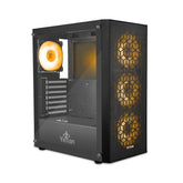Gabinete Yeyian Dragoon 4 Ventiladores Argb,  Atx,  Med Torre,  Mesh,  Cris Temp,  Negro   (Ycm-Apdra-01)